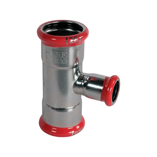 BASE PRESS-M szénacél T-idom, szűkített, 28 - 15 - 28 mm, horganyzott