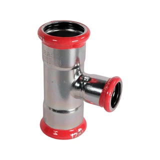 BASE PRESS-M szénacél T-idom, szűkített, 28 - 18 - 28 mm, horganyzott