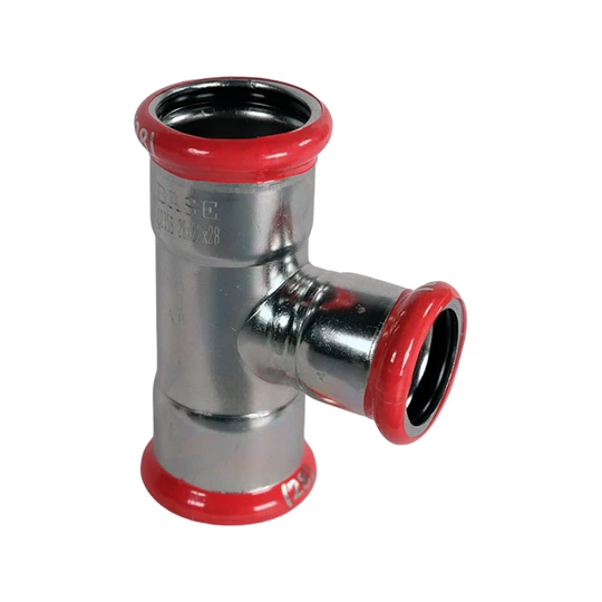 BASE PRESS-M szénacél T-idom, szűkített, 28 - 22 - 28 mm, horganyzott