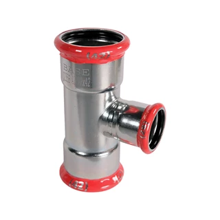 BASE PRESS-M szénacél T-idom, szűkített, 42 - 28 - 42 mm, horganyzott