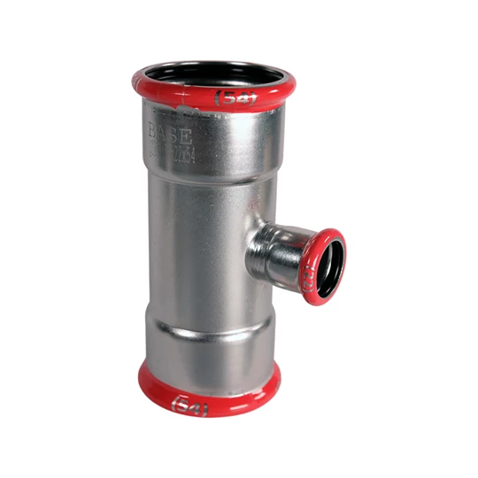 BASE PRESS-M szénacél T-idom, szűkített, 54 - 22 - 54 mm, horganyzott