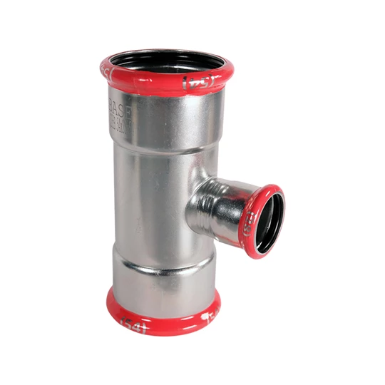 BASE PRESS-M szénacél T-idom, szűkített, 54 - 28 - 54 mm, horganyzott