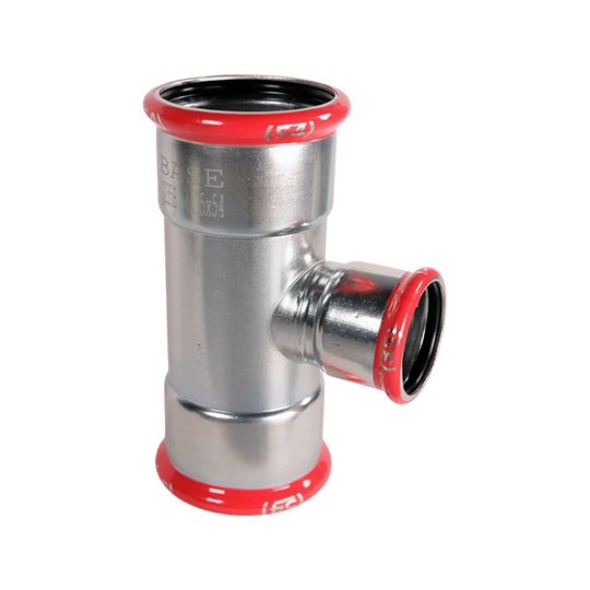 BASE PRESS-M szénacél T-idom, szűkített, 54 - 35 - 54 mm, horganyzott