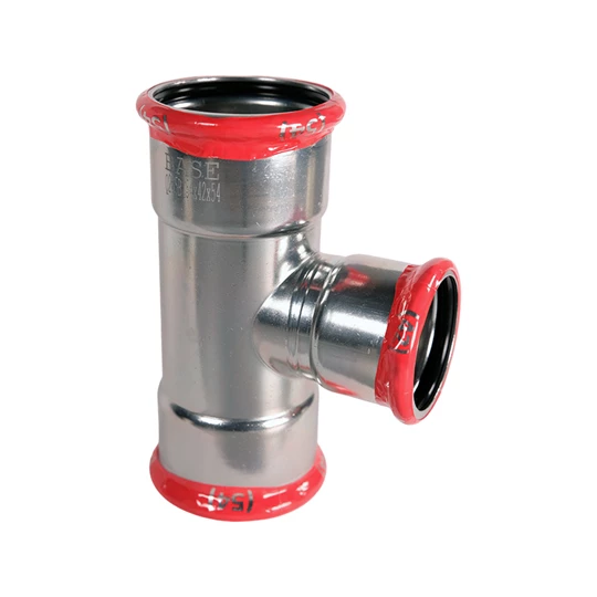 BASE PRESS-M szénacél T-idom, szűkített, 54 - 42 - 54 mm, horganyzott