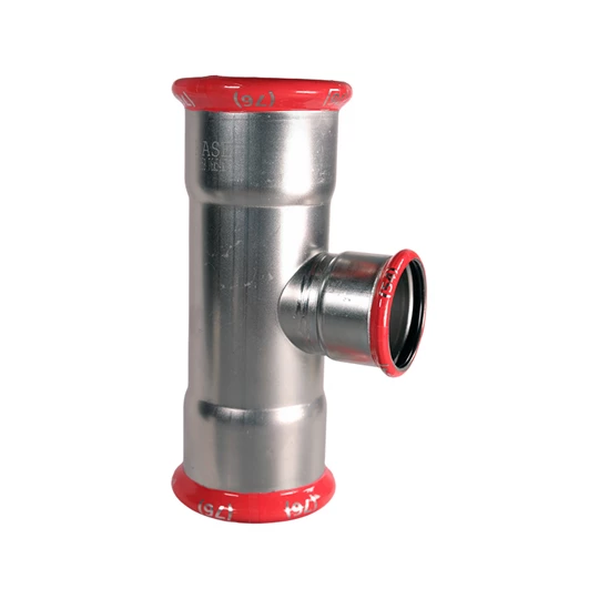 BASE PRESS-M szénacél T-idom, szűkített, 76 - 54 - 76 mm, horganyzott