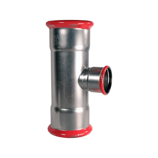 BASE PRESS-M szénacél T-idom, szűkített, 89 - 54 - 89 mm, horganyzott