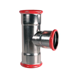 BASE PRESS-M szénacél T-idom, szűkített, 89 - 76 - 89 mm, horganyzott