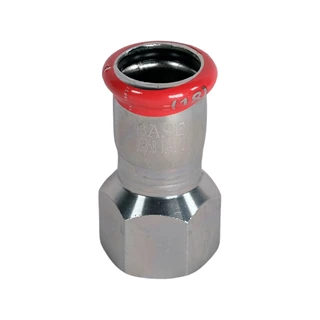 BASE PRESS-M szénacél csatlakozó idom, belső menetes, 18 mm - 1/2" BM, horganyzott