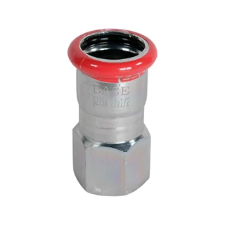 BASE PRESS-M szénacél csatlakozó idom, belső menetes, 22 mm - 1/2" BM, horganyzott