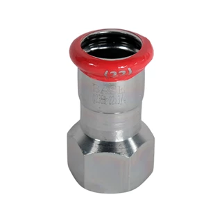 BASE PRESS-M szénacél csatlakozó idom, belső menetes, 22 mm - 3/4" BM, horganyzott