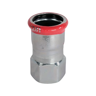 BASE PRESS-M szénacél csatlakozó idom, belső menetes, 28 mm - 3/4" BM, horganyzott