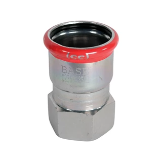 BASE PRESS-M szénacél csatlakozó idom, belső menetes, 35 mm - 1" BM, horganyzott