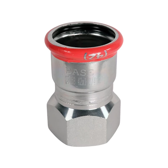 BASE PRESS-M szénacél csatlakozó idom, belső menetes, 42 mm - 5/4" BM, horganyzott