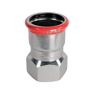 BASE PRESS-M szénacél csatlakozó idom, belső menetes, 42 mm - 6/4" BM, horganyzott