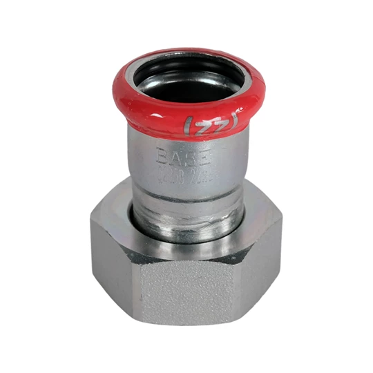 BASE PRESS-M szénacél csatlakozó idom, hollandis, 22 mm - 1" BM, horganyzott