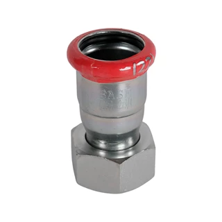 BASE PRESS-M szénacél csatlakozó idom, hollandis, 22 mm - 3/4" BM, horganyzott