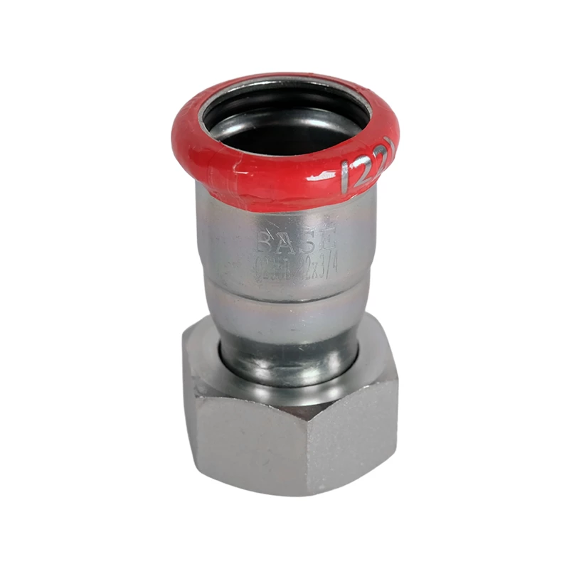 BASE PRESS-M szénacél csatlakozó idom, hollandis, 22 mm - 3/4" BM, horganyzott