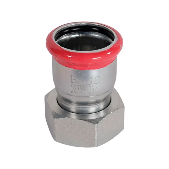 BASE PRESS-M szénacél csatlakozó idom, hollandis, 28 mm - 1" BM, horganyzott