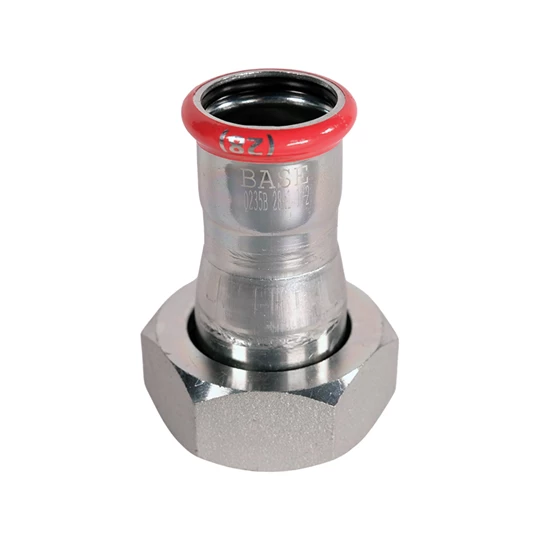 BASE PRESS-M szénacél csatlakozó idom, hollandis, 28 mm - 6/4" BM, horganyzott