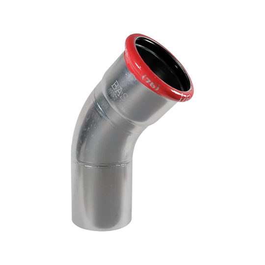 BASE PRESS-M szénacél ív idom, 45°, 76 mm, KB, horganyzott