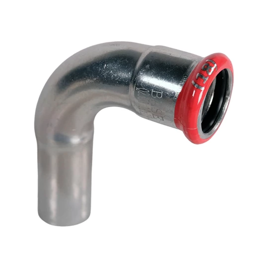 BASE PRESS-M szénacél könyök idom, 90°, 18 mm, KB, horganyzott