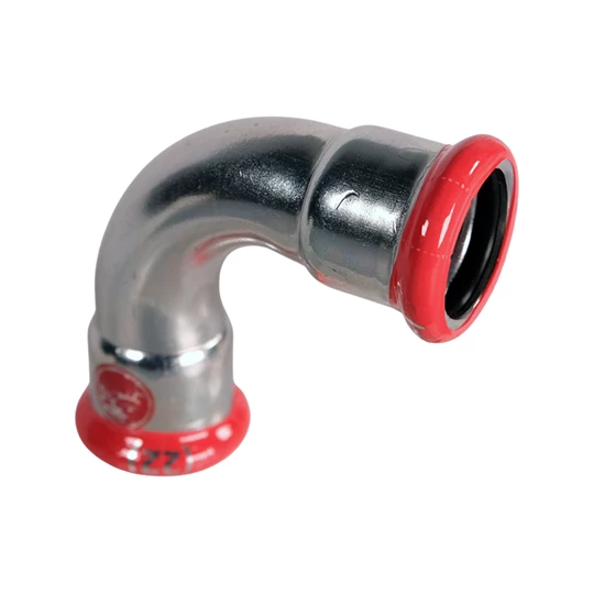 BASE PRESS-M szénacél könyök idom, 90°, 22 mm, BB, horganyzott