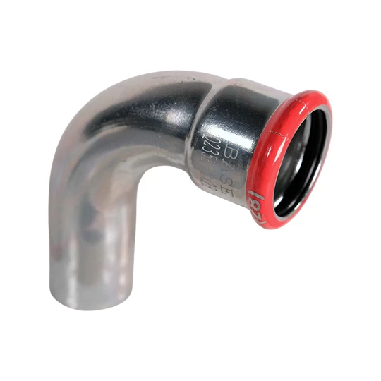 BASE PRESS-M szénacél könyök idom, 90°, 28 mm, KB, horganyzott