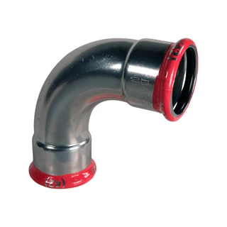 BASE PRESS-M szénacél könyök idom, 90°, 42 mm, BB, horganyzott