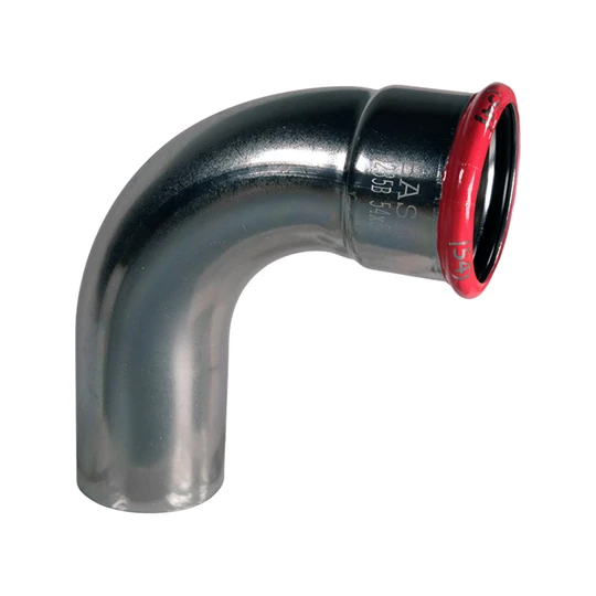 BASE PRESS-M szénacél könyök idom, 90°, 54 mm, KB, horganyzott