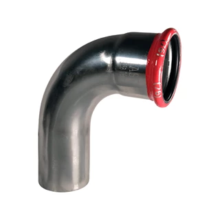 BASE PRESS-M szénacél könyök idom, 90°, 76 mm, KB, horganyzott