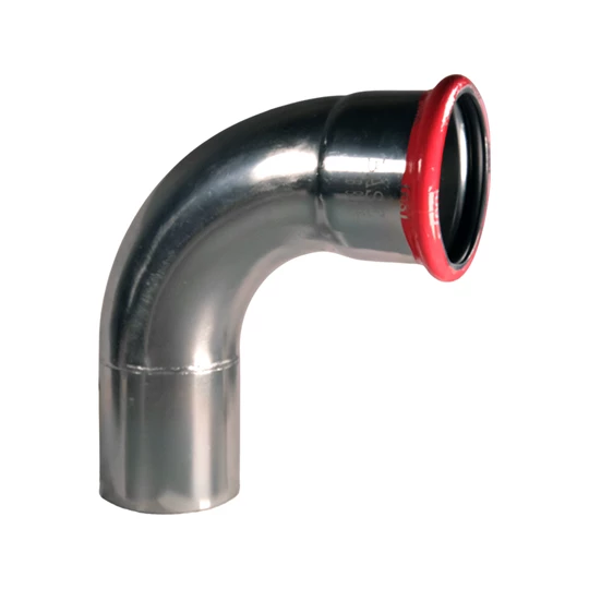 BASE PRESS-M szénacél könyök idom, 90°, 89 mm, KB, horganyzott