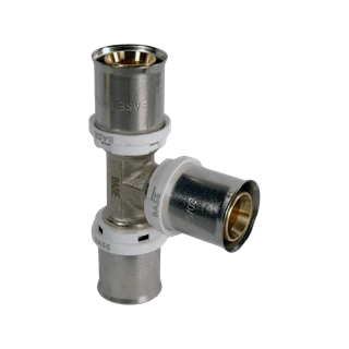 BASE PRESS-TH/U ötrétegű T-idom, egál, 20, réz