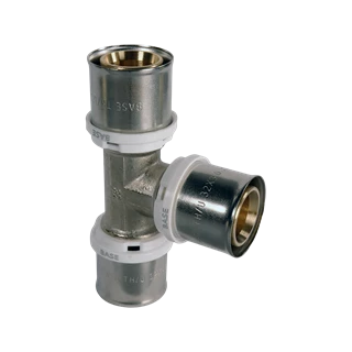 BASE PRESS-TH/U ötrétegű T-idom, egál, 32, réz