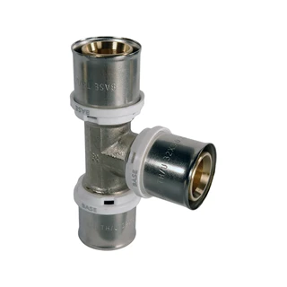 BASE PRESS-TH/U ötrétegű T-idom, egál, 32, réz