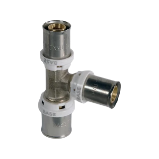 BASE PRESS-TH/U ötrétegű T-idom, szűkített, 20 x 16 x 16, réz