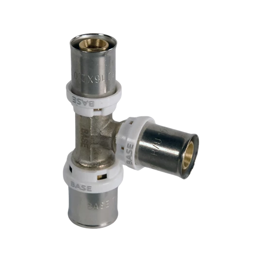 BASE PRESS-TH/U ötrétegű T-idom, szűkített, 20 x 16 x 16, réz