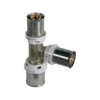 BASE PRESS-TH/U ötrétegű T-idom, szűkített, 20 x 16 x 16, réz