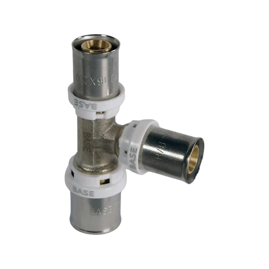 BASE PRESS-TH/U ötrétegű T-idom, szűkített, 20 x 16 x 16, réz