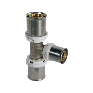 BASE PRESS-TH/U ötrétegű T-idom, szűkített, 20 x 16 x 20, réz