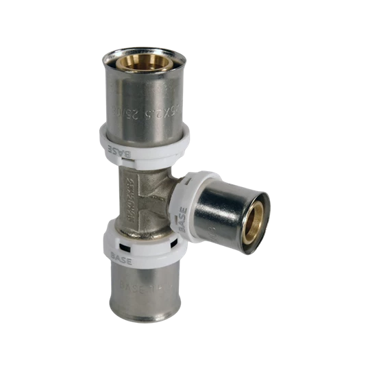 BASE PRESS-TH/U ötrétegű T-idom, szűkített, 20 x 16 x 20, réz