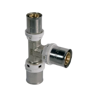 BASE PRESS-TH/U ötrétegű T-idom, szűkített, 20 x 20 x 16, réz