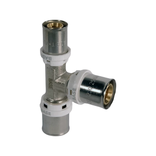 BASE PRESS-TH/U ötrétegű T-idom, szűkített, 20 x 20 x 16, réz