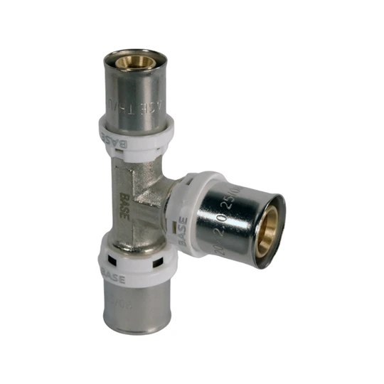 BASE PRESS-TH/U ötrétegű T-idom, szűkített, 20 x 20 x 16, réz