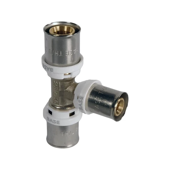 BASE PRESS-TH/U ötrétegű T-idom, szűkített, 25 x 16 x 25, réz