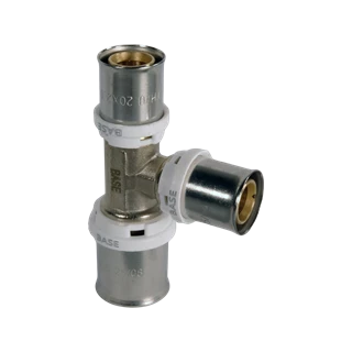 BASE PRESS-TH/U ötrétegű T-idom, szűkített, 25 x 20 x 20, réz