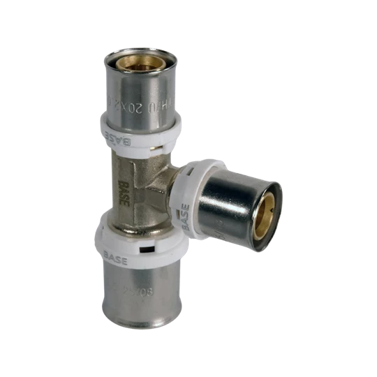 BASE PRESS-TH/U ötrétegű T-idom, szűkített, 25 x 20 x 20, réz