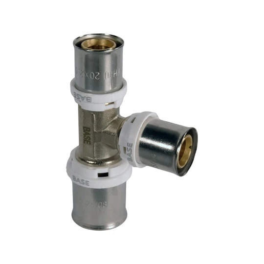 BASE PRESS-TH/U ötrétegű T-idom, szűkített, 25 x 20 x 20, réz