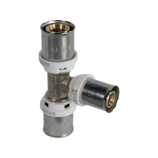 BASE PRESS-TH/U ötrétegű T-idom, szűkített, 25 x 20 x 25, réz