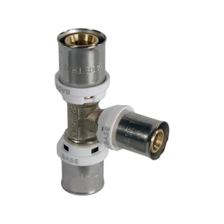 BASE PRESS-TH/U ötrétegű T-idom, szűkített, 25 x 20 x 25, réz