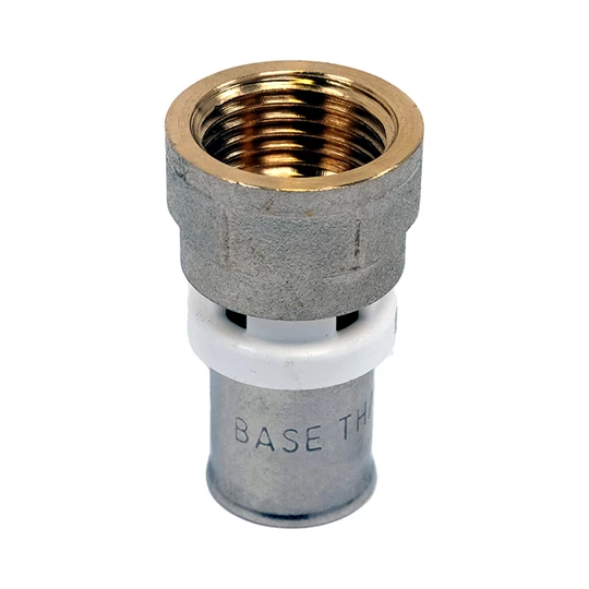 BASE PRESS-TH/U ötrétegű csatlakozó, belső menetes, BM, 16 x 1/2" , réz